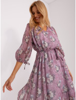 Dámske fialové kvetinové šaty