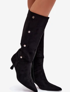 Dámske čižmy s ozdobnými detailmi Hovelle - čierne