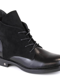 Dámske zateplené topánky na podpätku W WOL88C čierne - Potocki