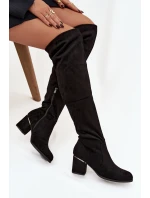 Dámske vysoké čižmy JH23-50 čierne - Zaretta