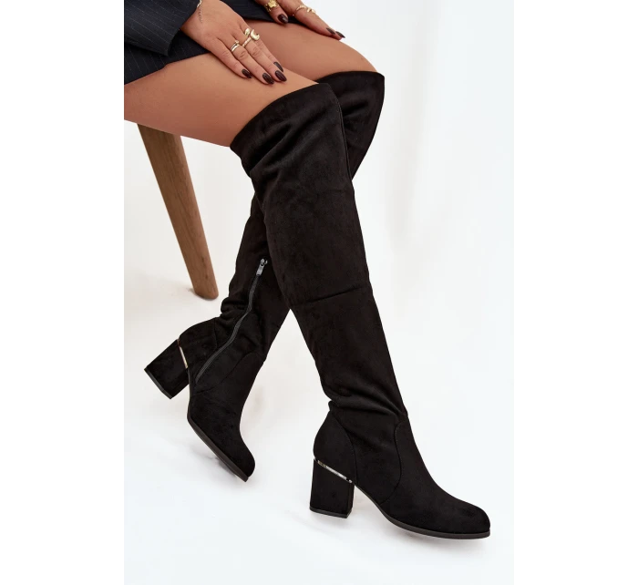 Dámske vysoké čižmy JH23-50 čierne - Zaretta