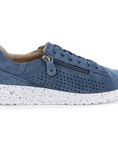 Dámská kožená prolamovaná obuv na platformě modrá M.Daszynski model 22068751 - M. Daszyński