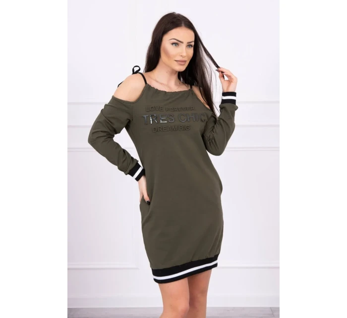 Kaki šaty Tres Chic Kaki šaty Tres Chic