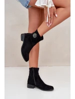 Dámské kotníčkové boty na ploché podrážce se zipem béžové model 21668028 - Boto