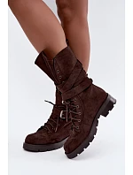 Zateplené workery s přezkami Hnědé model 22349185 - Boto Zateplené workery s přezkami Hnědé model 22349185 - Boto