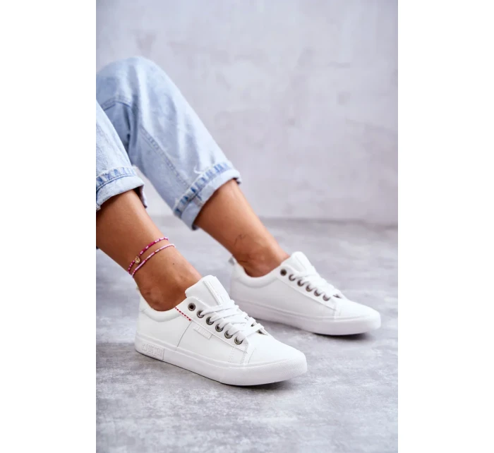 Dámske kožené tenisky Big Star - biele