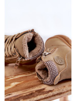 Detské kožušinové zateplené topánky Trappers Beige Hopper