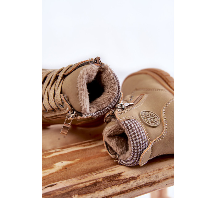 Detské kožušinové zateplené topánky Trappers Beige Hopper