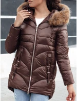 Dámská zimní bunda s kapucí hnědá Dstreet model 21979344 - FashionStreet