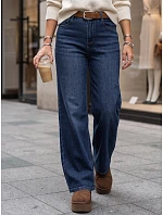 Jeansy damskie wide leg z paskiem niebieskie model 22363312 - FashionStreet