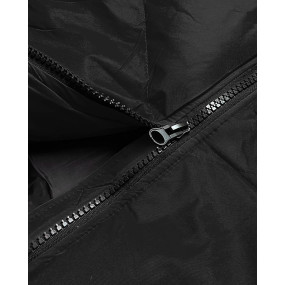 Čierna dámska zimná bunda s ozdobným prešívaním (5M730-392)