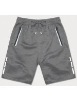 Šedé pánske kraťasy s kontrastnými vsadkami (8K925-5) Šedé pánske kraťasy s kontrastnými vsadkami (8K925-5)