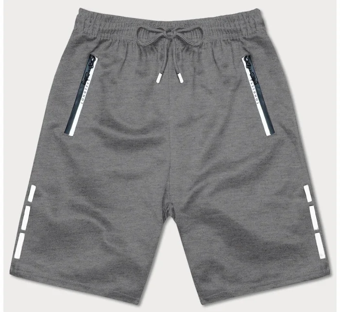 Šedé pánske kraťasy s kontrastnými vsadkami (8K925-5) Šedé pánske kraťasy s kontrastnými vsadkami (8K925-5)