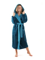 Dámsky župan Tampa duo s kapucňou 3959 petrol - Vestis