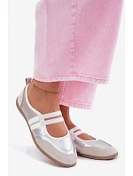 Sportové baleríny s elastickými pásky stříbrné Donatella Sportové baleríny s elastickými pásky stříbrné Donatella