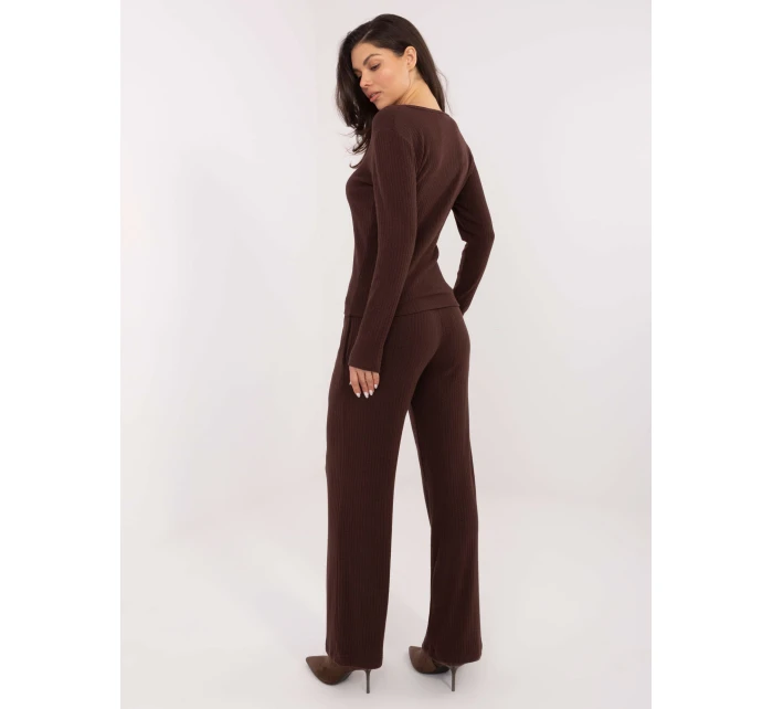 Spodnie SM SP model 21771786 ciemny brązowy - FPrice