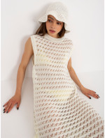 Ecru čipkované pletené šaty