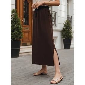 Spódnica damska maxi z w brązowa model 22309461 - FashionStreet Spódnica damska maxi z w brązowa model 22309461 - FashionStreet