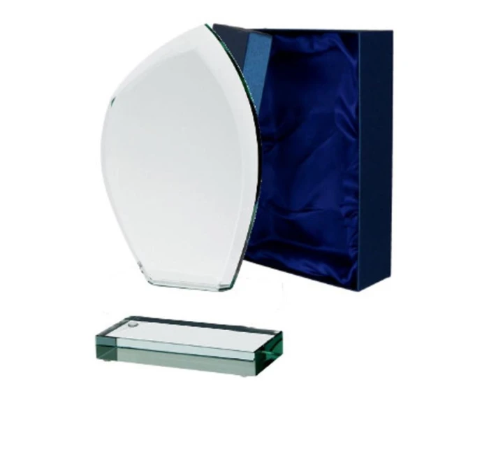 Sklenená trofej s matným podstavcom a puzdrom