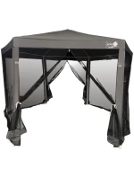 Záhradný pavilón 2x2x2x2,5 m so sivou moskytiérou