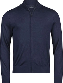 Tee Jays TJ 6012 Pánsky pletený sveter so zipsom 18.6012 tmavomodrý