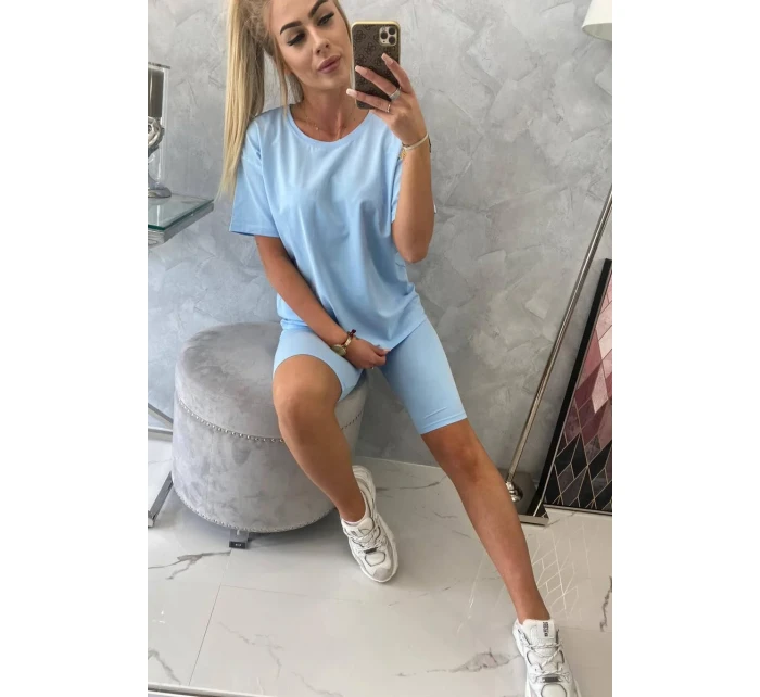 Modrý set top+legíny