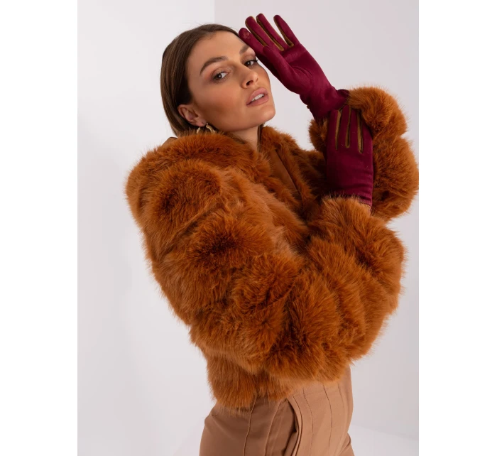 Rękawiczki AT RK model 19161922 bordowy - FPrice Rękawiczki AT RK model 19161922 bordowy - FPrice