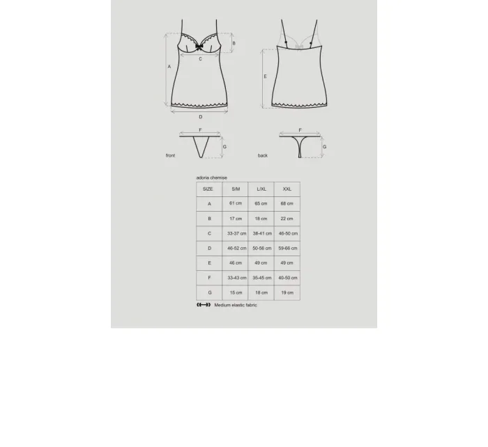 Košilka model 18027599 chemise - Obsessive Košilka model 18027599 chemise - Obsessive