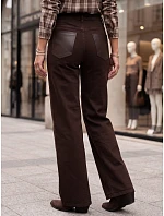 Jeansy damskie wide leg z wysokim stanem brązowe model 22361880 - FashionStreet Jeansy damskie wide leg z wysokim stanem brązowe model 22361880 - FashionStreet