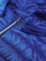 Prešívaná lesklá dámska vesta v Chrpová farbe (7000)