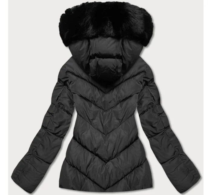 Čierna krátka dámska zimná bunda (TY035-1)