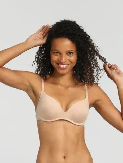 Dámska push-up podprsenka bez kostíc DIM INVISIFREE PUSH UP BRA - DIM - telová