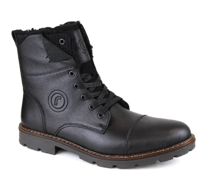 M model 20571632 vlněné zateplené kožené boty černé - Rieker