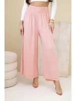 Dámské viskózové kalhoty s elastickým pasem meruňkové Dámské viskózové kalhoty s elastickým pasem meruňkové