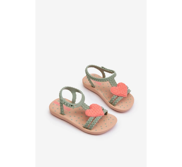 Dětské sandálky se srdcem model 21658598 My First Baby zelené - Ipanema