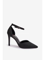 Lesklé lodičky s páskem černé model 21788298 - Boto Lesklé lodičky s páskem černé model 21788298 - Boto
