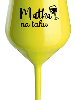 MATKA NA DYCH - žltý nerozbitný pohár na víno 470 ml