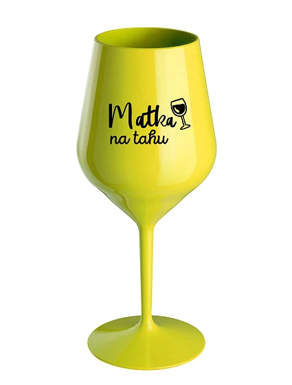 MATKA NA DYCH - žltý nerozbitný pohár na víno 470 ml MATKA NA DYCH - žltý nerozbitný pohár na víno 470 ml