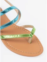 Pohodlné dámske sandále zelené bez podpätku Pohodlné dámske sandále zelené bez podpätku