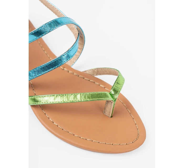 Pohodlné dámske sandále zelené bez podpätku Pohodlné dámske sandále zelené bez podpätku