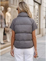 Krótka kamizelka damska pikowana szara model 22341160 - FashionStreet