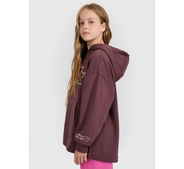 Dívčí mikina oversize s kapucí model 21815691 - 4F Dívčí mikina oversize s kapucí model 21815691 - 4F