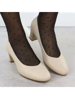 Sergio Leone W SK415B béžové lodičky na podpätku