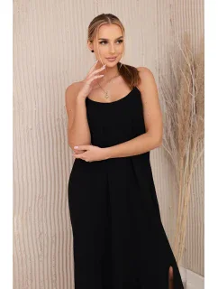 Dlhé šaty bez ramienok čierne