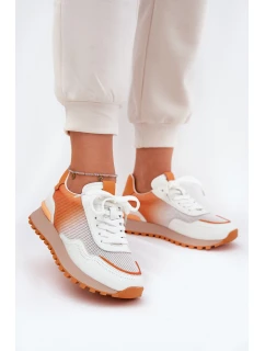 Kožené Sportovní Boty S Dámské  Oranžové model 21691274 - VINCEZA