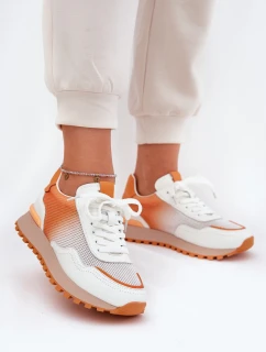 Kožené Sportovní Boty S Dámské  Oranžové model 21691274 - VINCEZA