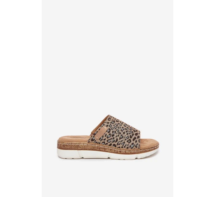 Klapki Damskie Na Koturnie Panterka Norozi