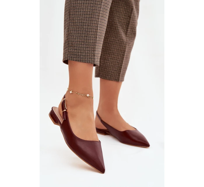 Baleríny Ze Zlatou Sponou Bordové Iverelle