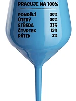 WORKING 100% - modrý nerozbitný pohár na víno 470 ml