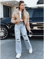 Dámská krátká zimní bunda s kapucí béžová Dstreet model 21994247 - FashionStreet